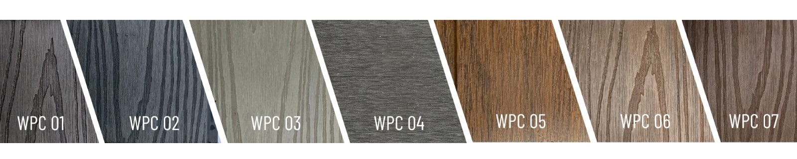 Verschiedene WPC Zaunmuster von BESTBAU, einschließlich der Farben WPC 01, WPC 02, WPC 03, WPC 04, WPC 05, WPC 06 und WPC 07, bieten eine Vielzahl von Optionen für hochwertige und langlebige Gartenzäune.